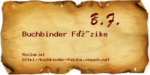 Buchbinder Füzike névjegykártya